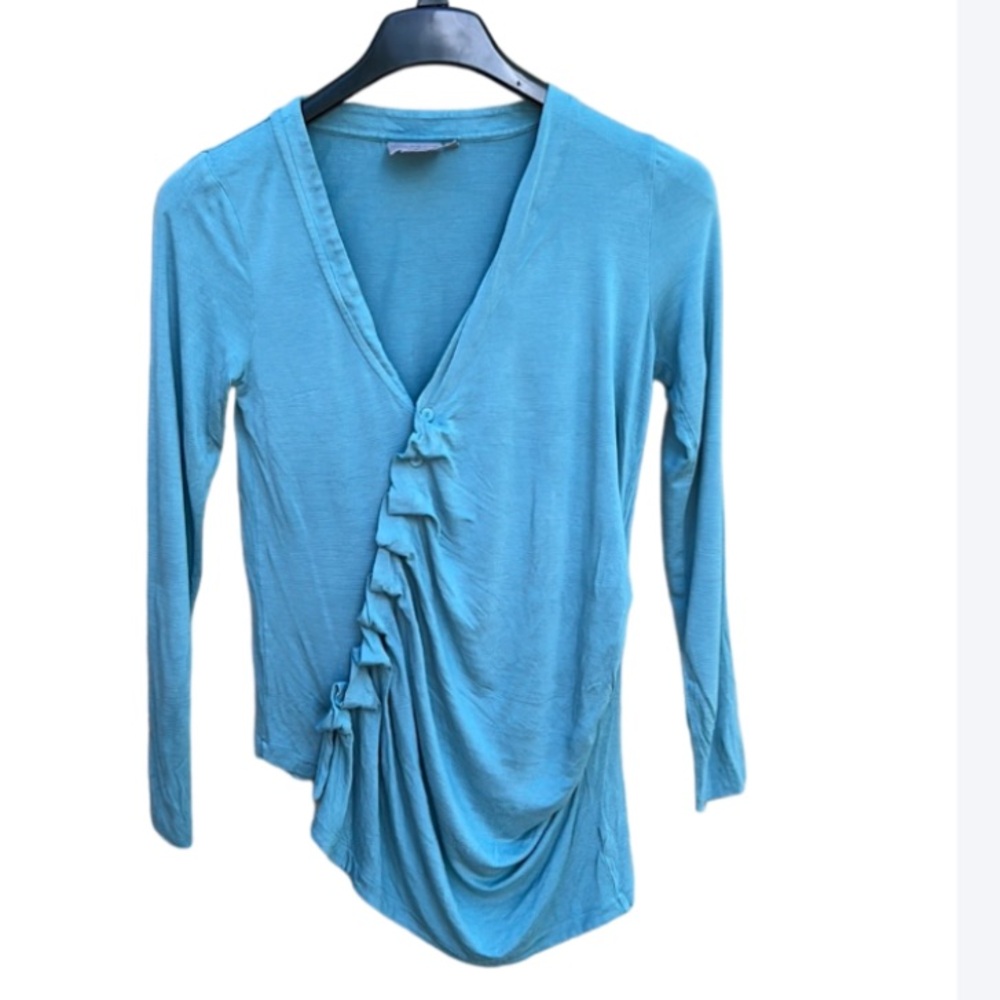 Anthropology Vanessa Virginia Gathered Ruffle Grace Tunic Asymmetrical Small